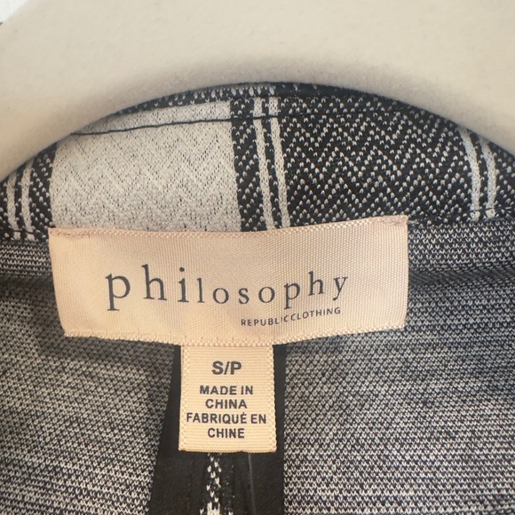 Philosophy Republic Clothing Plaid Blazer Jacket Women's Size S P Black - Picture 3 of 9